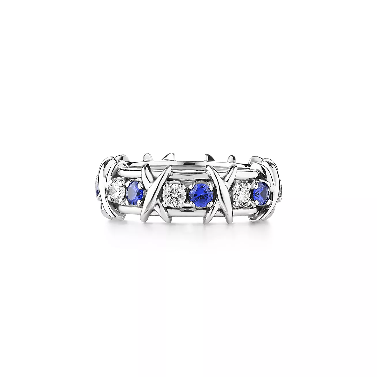 Sixteen Stone by Tiffany Ring with Diamonds and Sapphires - Image 3